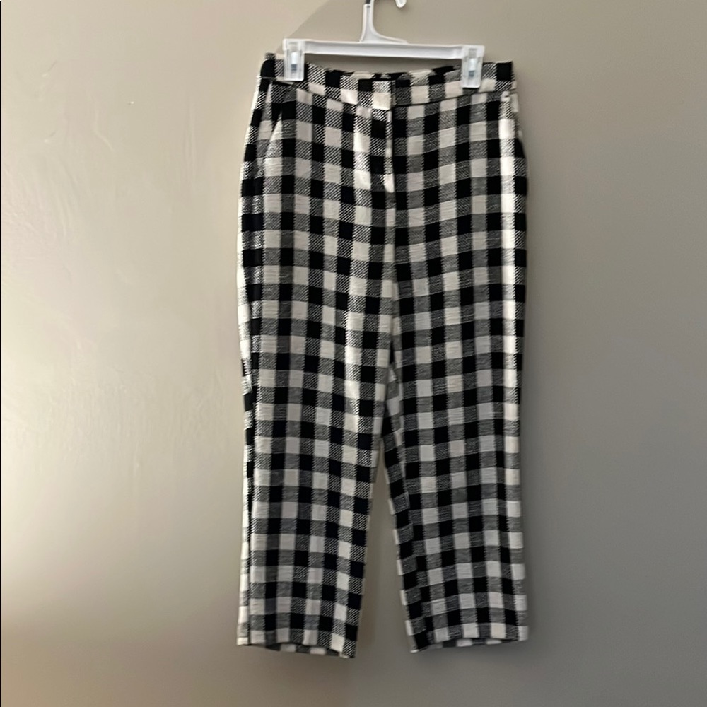 Zara Black and White Checkered Wide Leg Pants